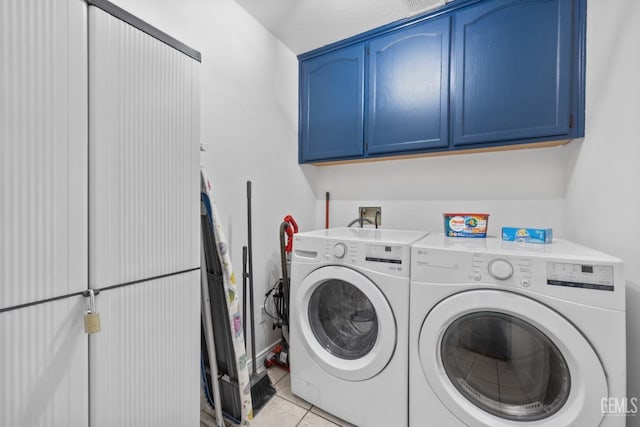 6418 Abby Rose Ave, Bakersfield, CA 93308 - laundry area with cabinet space, separate washer and dryer, and light tile patterned flooring