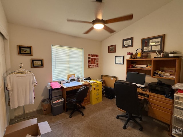 3910 Mariana Way, Bakersfield, CA 93311 - carpeted office with a ceiling fan and lofted ceiling