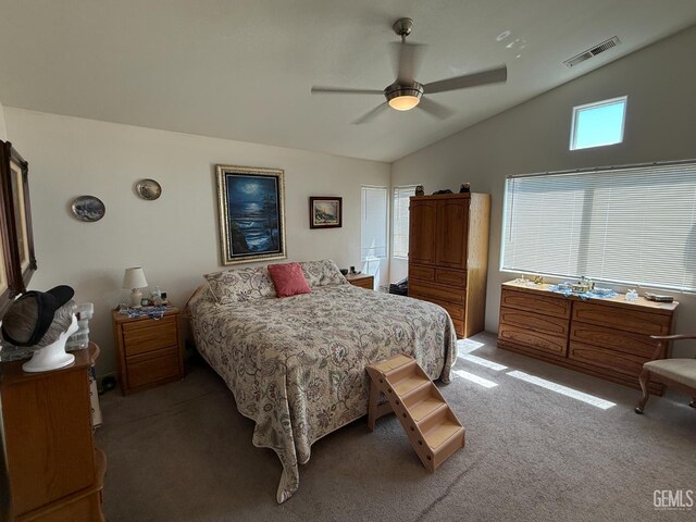 3910 Mariana Way, Bakersfield, CA 93311 - carpeted bedroom with lofted ceiling and ceiling fan
