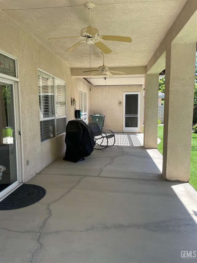 10011 Rosebud Ave, Bakersfield, CA 93311 - view of patio / terrace featuring ceiling fan and grilling area