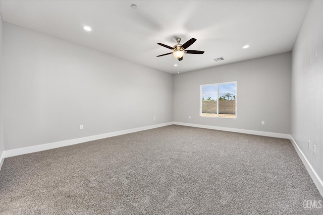 205 Goertzen Ave, Shafter, CA 93263 - empty room with ceiling fan, carpet, and recessed lighting