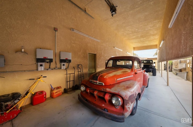 view of garage