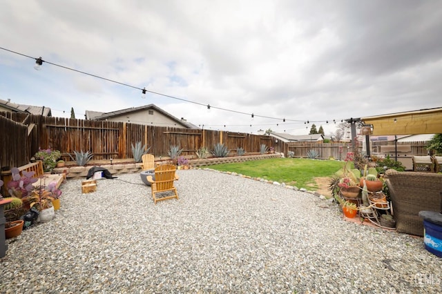 view of yard with a patio area