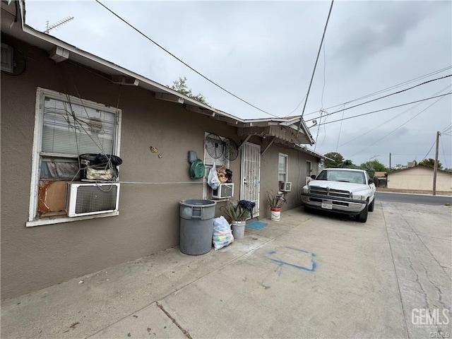 view of home's exterior with stucco siding