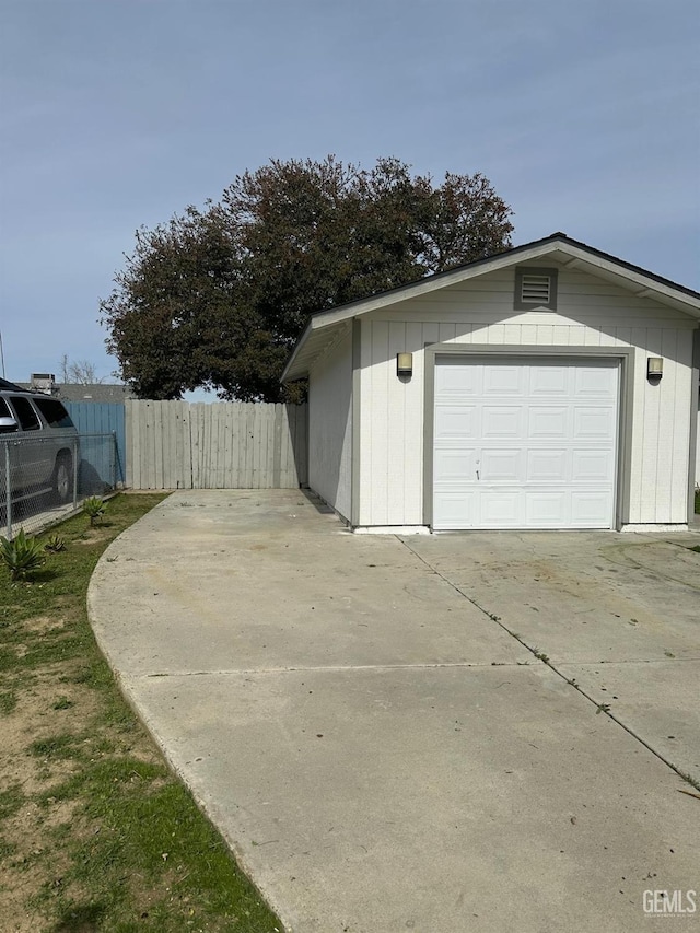 view of garage