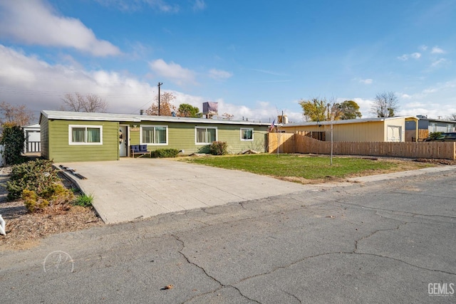 view of front of home with a front yard