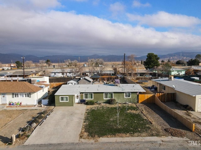 drone / aerial view with a mountain view