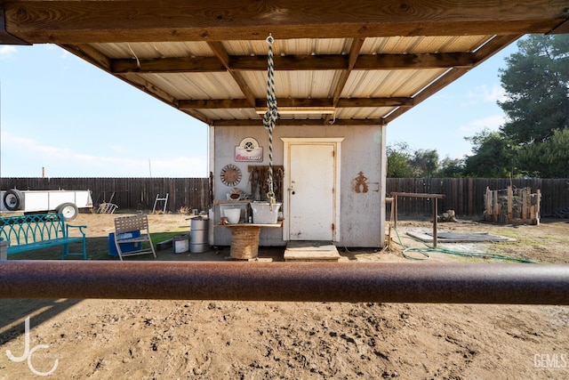 exterior space featuring stucco siding