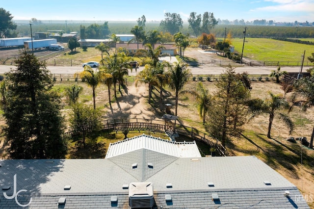 aerial view with a rural view