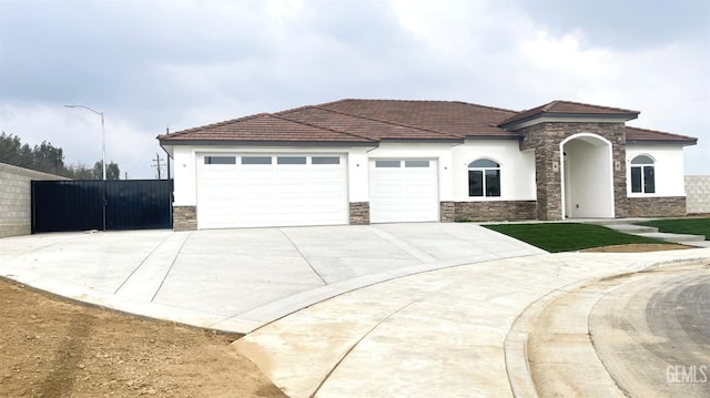 view of front of home with a garage