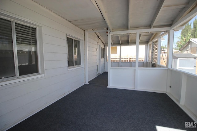view of unfurnished sunroom
