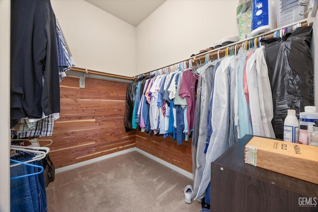 spacious closet with carpet floors