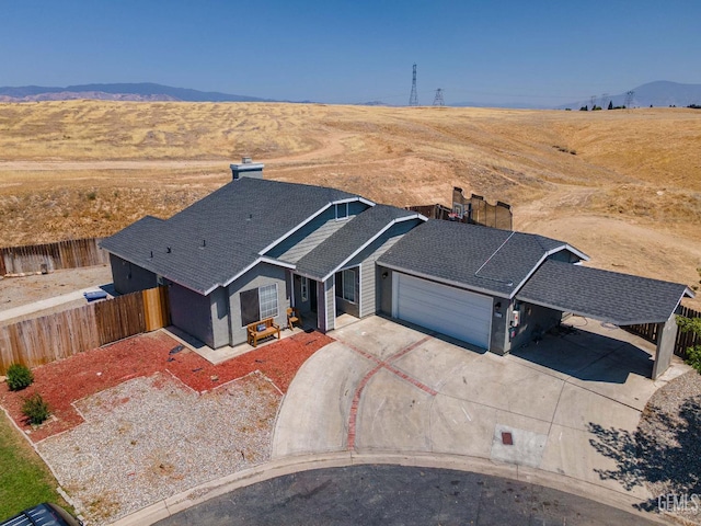 6513 Derby Dr, Bakersfield, CA 93306 - aerial view of sparsely populated area featuring a mountainous background
