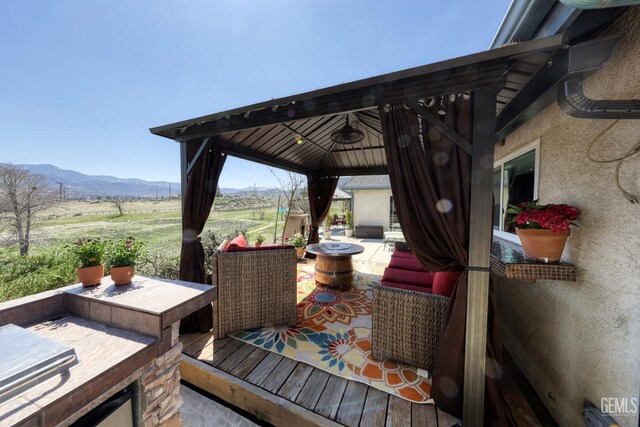 22824 Mariposa Rd, Tehachapi, CA 93561 - deck with a mountain view and a gazebo