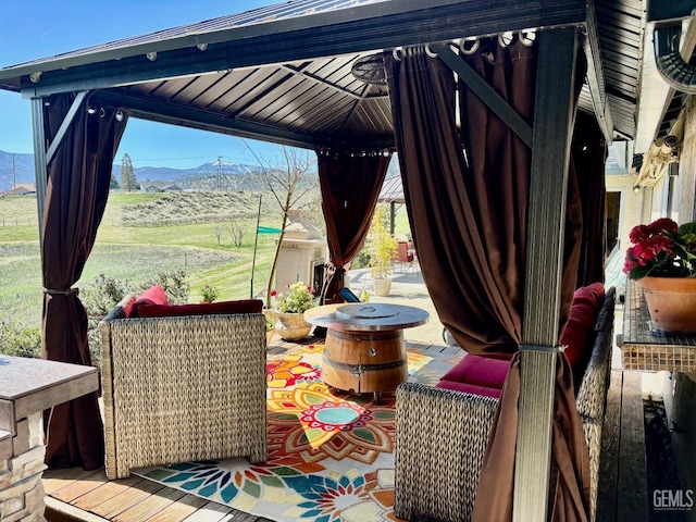 22824 Mariposa Rd, Tehachapi, CA 93561 - view of patio / terrace featuring a gazebo and a mountain view