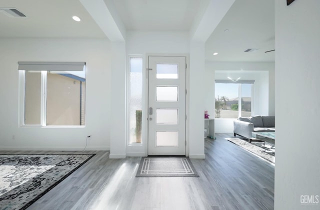 15920 Waterford St, Bakersfield, CA 93314 - foyer with wood finished floors and recessed lighting