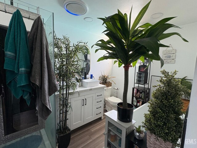 2801 Kaibab Ave, Bakersfield, CA 93306 - bathroom with vanity, wood finished floors, and toilet