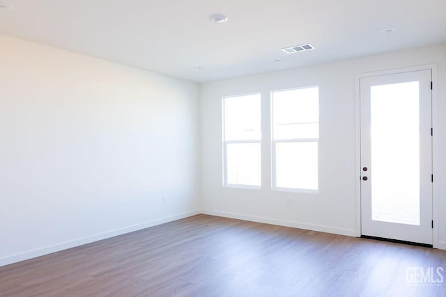 interior space featuring light hardwood / wood-style flooring and a wealth of natural light