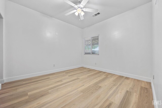 231 Sunny Meadow Dr, Bakersfield, CA 93308 - empty room featuring baseboards, light wood finished floors, and a ceiling fan