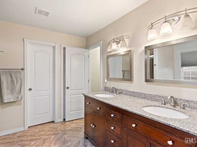 bathroom with vanity