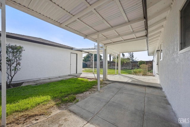 view of patio featuring a fenced backyard