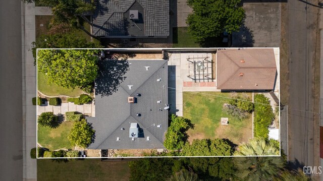 1701 Elm St, Bakersfield, CA 93301 - view from above of property featuring property boundaries highlighted