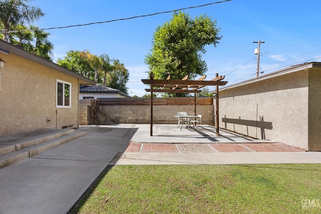 1701 Elm St, Bakersfield, CA 93301 - view of patio featuring a pergola