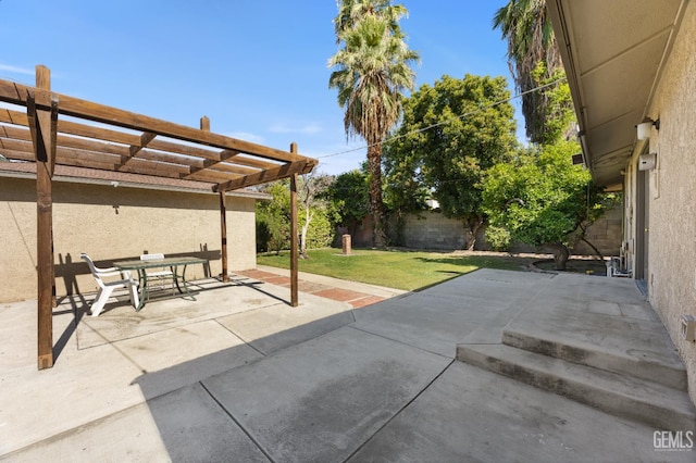 1701 Elm St, Bakersfield, CA 93301 - view of patio with a pergola and outdoor dining area