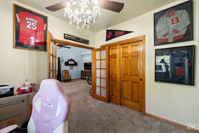 3606 Azure Dr, Bakersfield, CA 93312 - playroom featuring a ceiling fan and carpet flooring