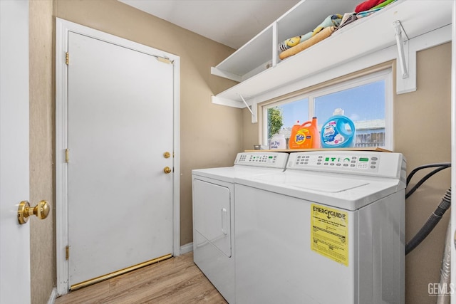 5702 San Pierre Ct, Bakersfield, CA 93308 - washroom with light wood-style flooring and washer and dryer