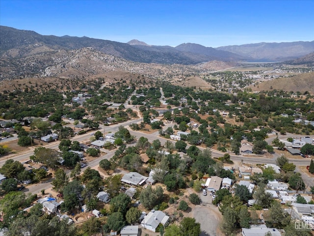 bird's eye view with a mountain view