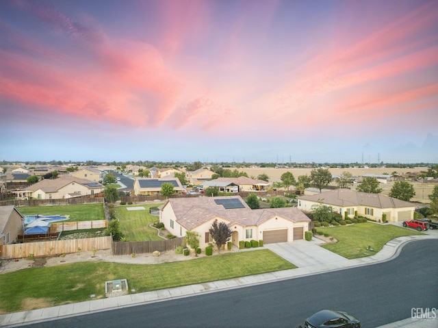 3420 Palagetto Pl, Bakersfield, CA 93314 - aerial view at dusk of a residential view