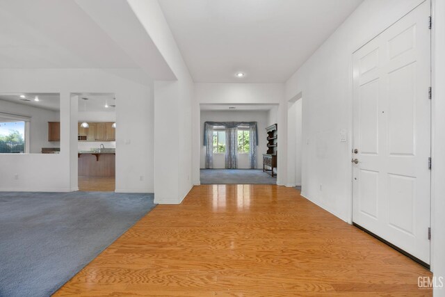 4702 Aviara Dr, Bakersfield, CA 93312 - entryway featuring baseboards, wood finished floors, and recessed lighting
