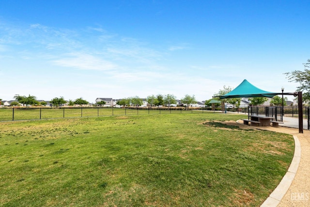 view of yard with fence