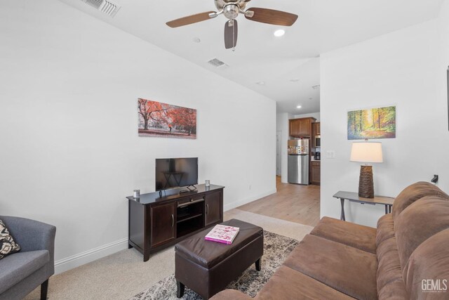 3308 Whispering Brook Ln, Shafter, CA 93263 - living room with a ceiling fan, baseboards, and visible vents