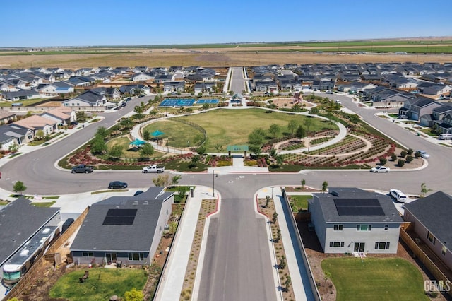 bird's eye view with a residential view