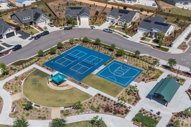 drone / aerial view with a residential view