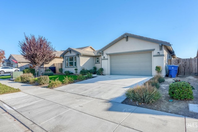 ranch-style house featuring a garage