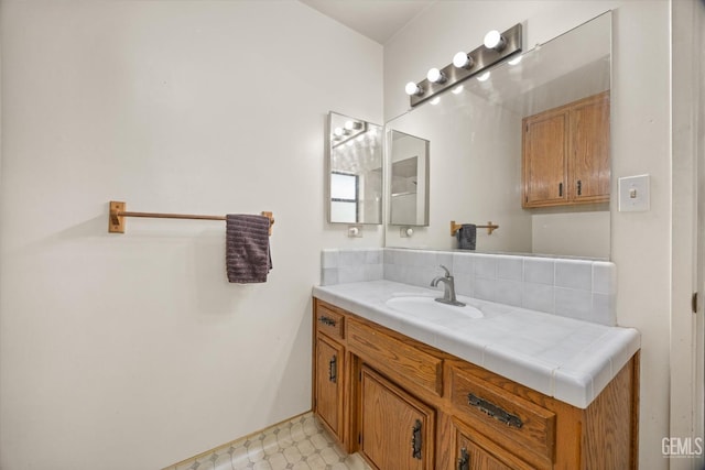 bathroom featuring vanity and tile patterned floors