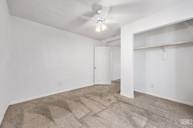 914 P St, Bakersfield, CA 93304 - unfurnished bedroom featuring carpet floors, a closet, and ceiling fan