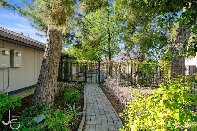 view of yard with fence