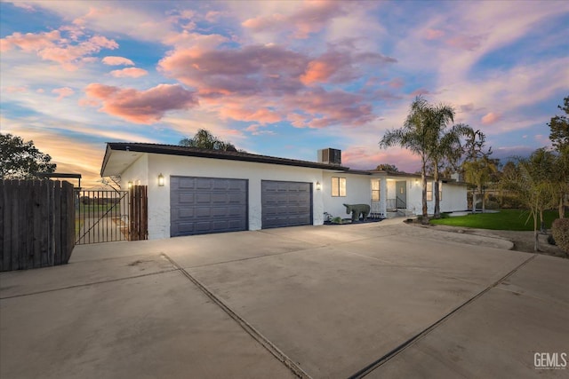 view of front of property featuring a garage