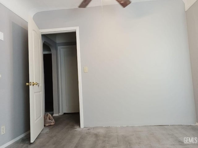 1403 Shasta St, Bakersfield, CA 93308 - empty room featuring ceiling fan and concrete flooring