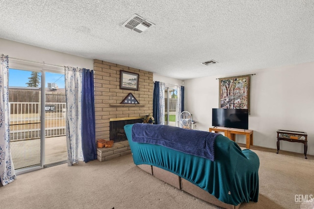 3406 Elm St, Bakersfield, CA 93301 - bedroom with carpet floors, visible vents, and access to outside