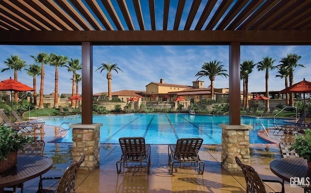 view of pool with a patio area