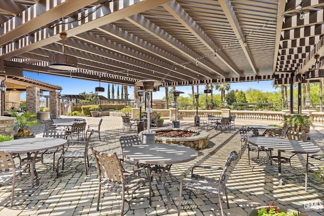 view of patio / terrace with a pergola