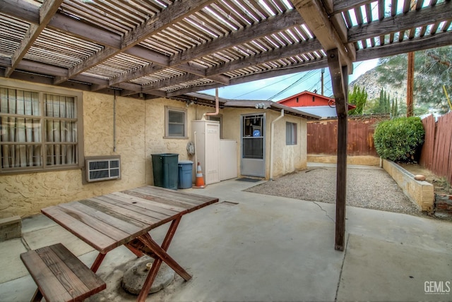 view of patio featuring a pergola