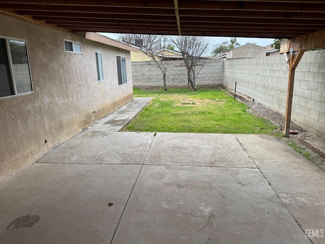 view of yard featuring a patio area