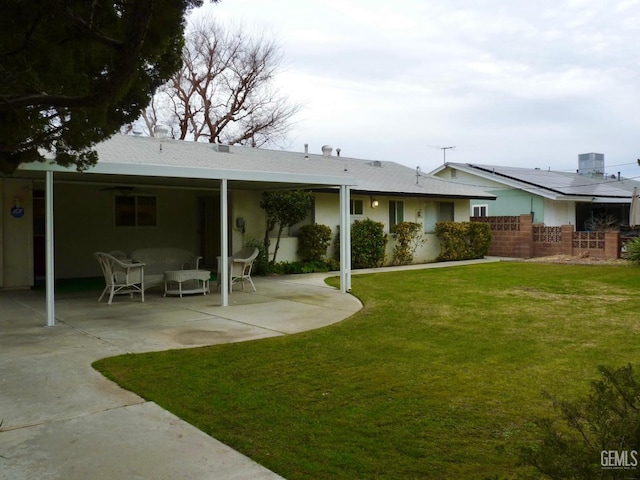 view of yard featuring central air condition unit and a patio area