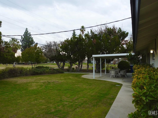 view of yard with a patio